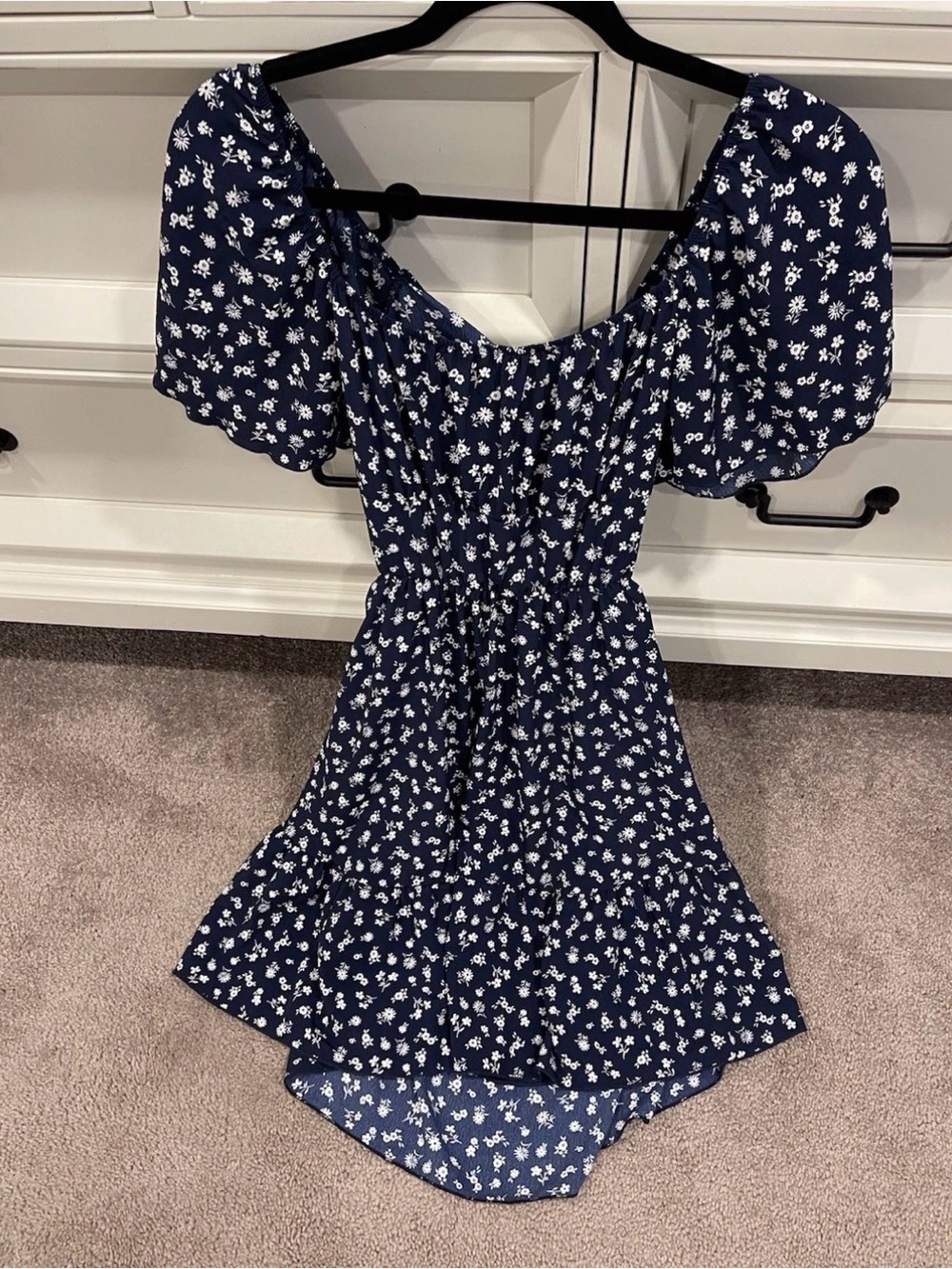 Altr’d State Women’s Navy Floral Dress with Back Cut Out